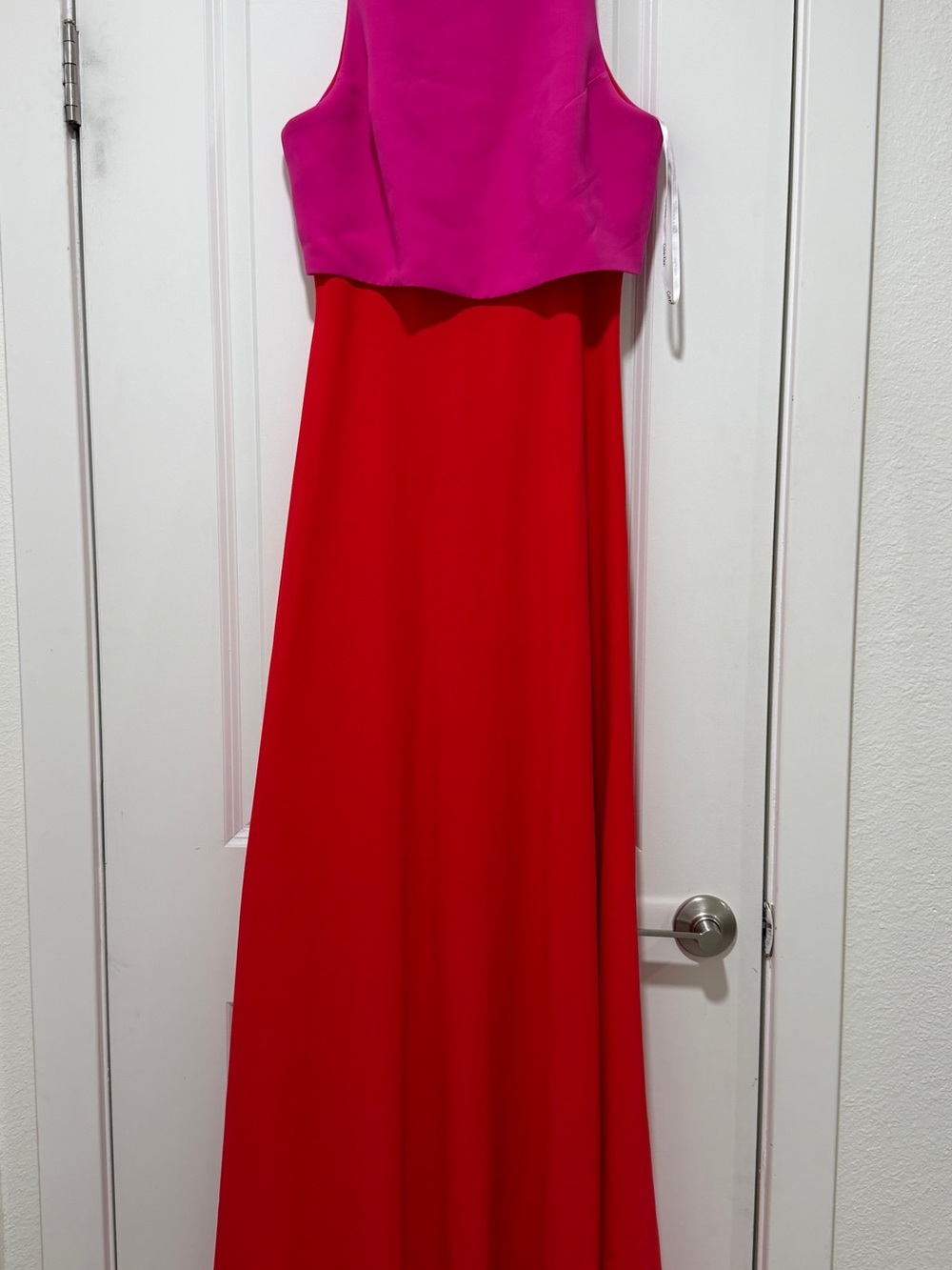 Calvin Klein Pink and Red Sleeveless Maxi Dress